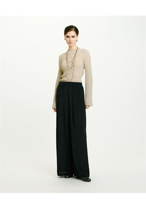 Pantaloni Aspen in Acetato Seta Unito - Nero MOMONI | Pantaloni | MOPA005LMM0990