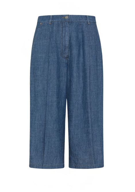 Pantaloni fuerte in chambray stonewashed - blu jeans MOMONI | Pantaloni | MOPA008MO210871