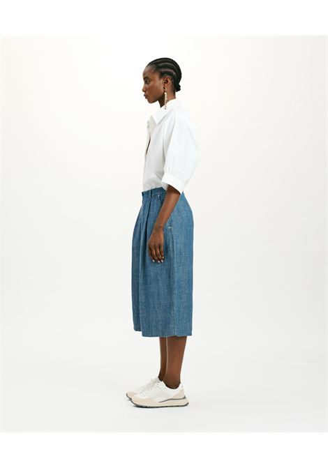Pantaloni fuerte in chambray stonewashed - blu jeans MOMONI | Pantaloni | MOPA008MO210871