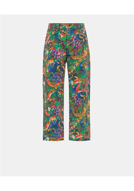 Pantaloni ivo in canvas stampato - multicolor blu MOMONI | Pantaloni | MOPA009MO228002
