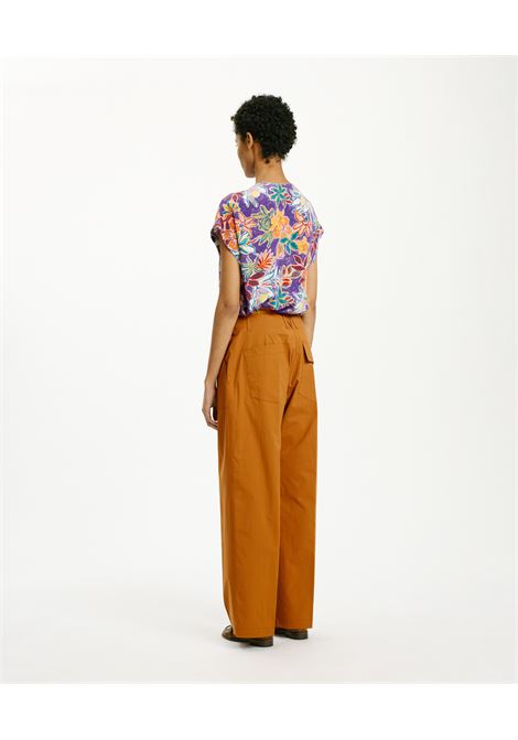 Pantaloni hibiscus in popeline - ruggine MOMONI | Pantaloni | MOPA016LMM0611