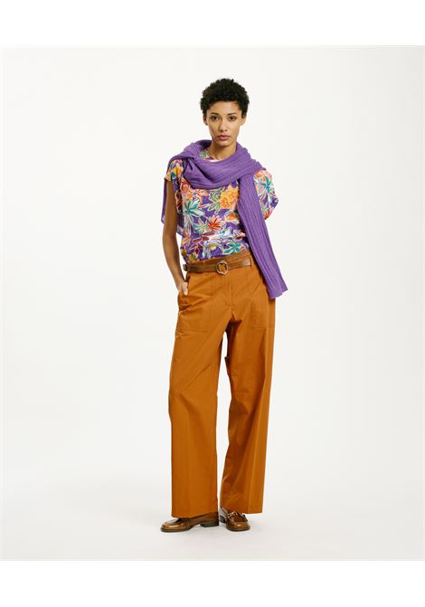 Pantaloni hibiscus in popeline - ruggine MOMONI | Pantaloni | MOPA016LMM0611