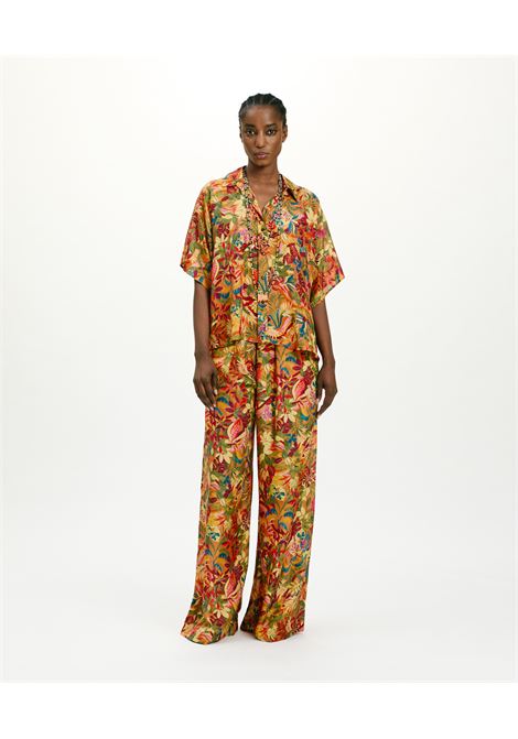 Pantaloni aspen in habutai stampato - multicolor arancio MOMONI | Pantaloni | MOPA019MO183139