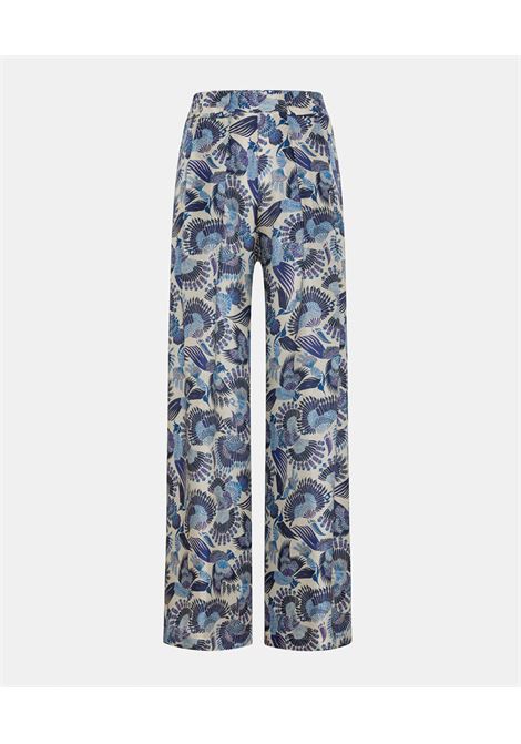 Pantaloni aspen in habutai stampato - multicolor azzurro MOMONI | Pantaloni | MOPA019MO188054