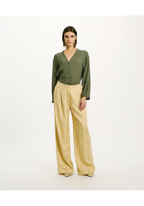 Leblon Pants in Viscose Jacquard - Vanilla MOMONI |  | MOPA0210035