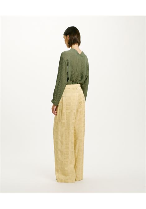 Leblon Pants in Viscose Jacquard - Vanilla MOMONI |  | MOPA0210035