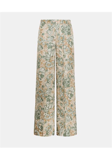 Candeo Pants in Printed Silk Twill - Tobacco/Navy Water MOMONI |  | MOPA0251586