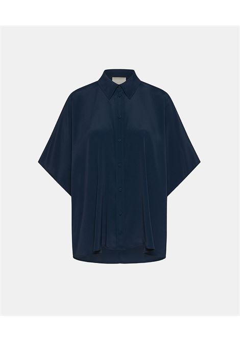 Brooklyn United Silk Acetate Shirt - Midnight Blue MOMONI |  | MOSH004LMM0870