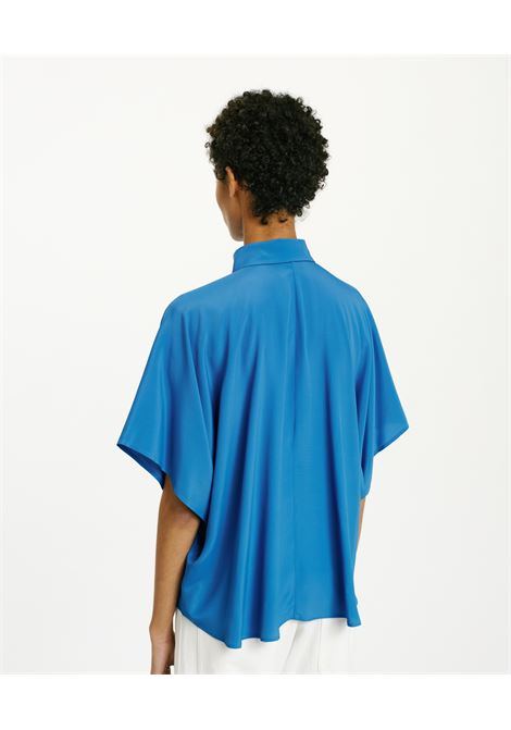 Camicia Brooklyn Acetato Seta Unito - Cobalto MOMONI | Camicie | MOSH004LMM0881