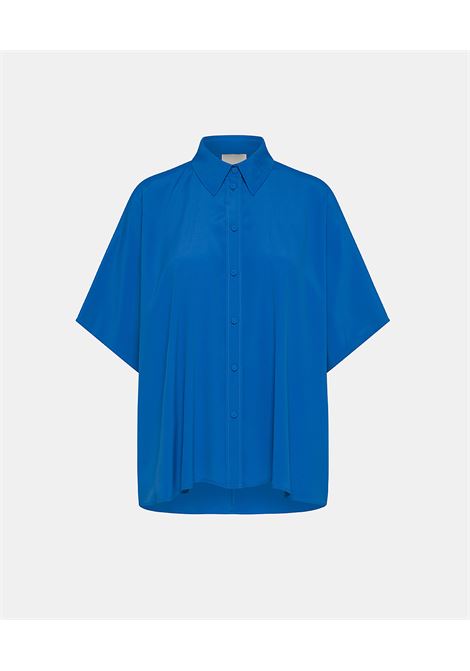 Camicia Brooklyn Acetato Seta Unito - Cobalto MOMONI | Camicie | MOSH004LMM0881