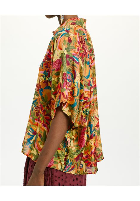 Camicia brooklyn in habutai stampato - multicolor arancio MOMONI | Camicie | MOSH0063139