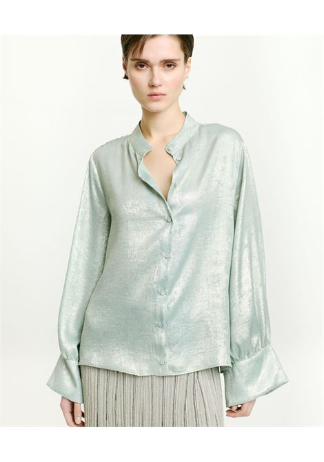 Camicia franklin in laminato fluido - acquamarina MOMONI | Camicie | MOSH008LMM0762