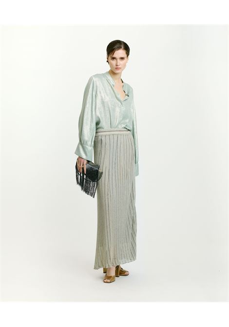 Camicia franklin in laminato fluido - acquamarina MOMONI | Camicie | MOSH008LMM0762