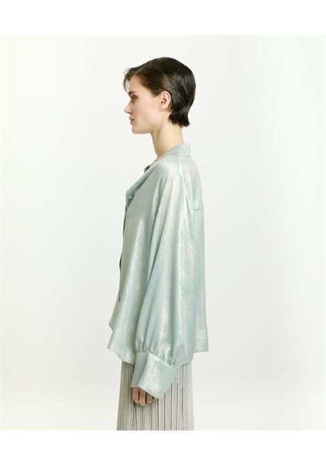 Camicia franklin in laminato fluido - acquamarina MOMONI | Camicie | MOSH008LMM0762