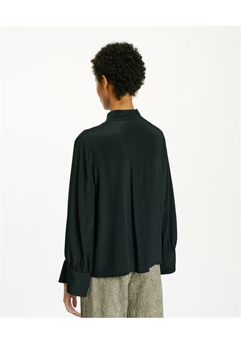 Camicia Franklyn in Acetato Seta Unito - Nero MOMONI | Camicie | MOSH008LMM0990