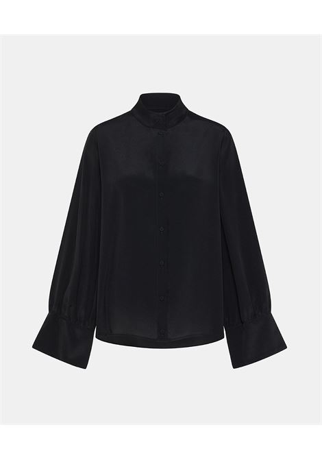 Camicia Franklyn in Acetato Seta Unito - Nero MOMONI | Camicie | MOSH008LMM0990