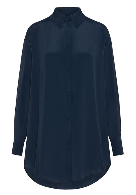 Camicia Hamacas in Acetato Seta - Blu Notte MOMONI | Camicie | MOSH0090870