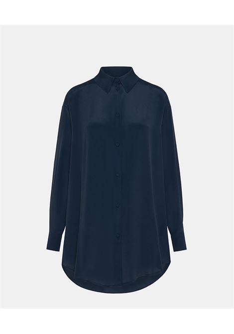 Camicia Hamacas in Acetato Seta - Blu Notte MOMONI | Camicie | MOSH0090870