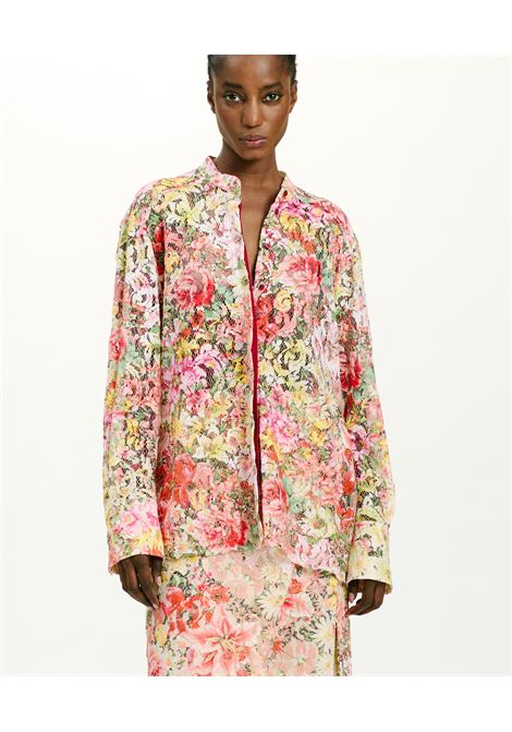 Camicia juliana in pizzo stampato - multicolor rosato MOMONI | Camicie | MOSH009MO154546