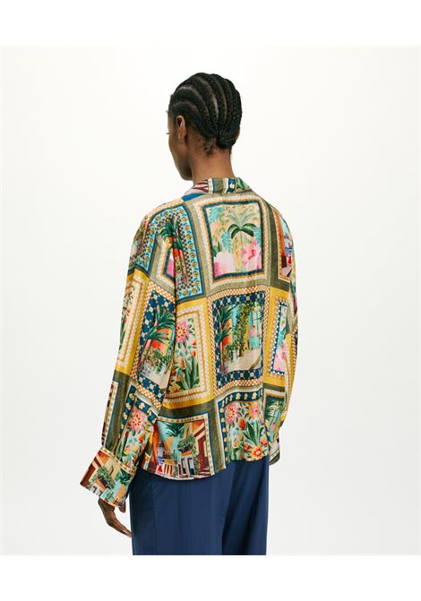 Camicia catinga in habutai stampato - multicolor verde MOMONI | Camicie | MOSH0107008