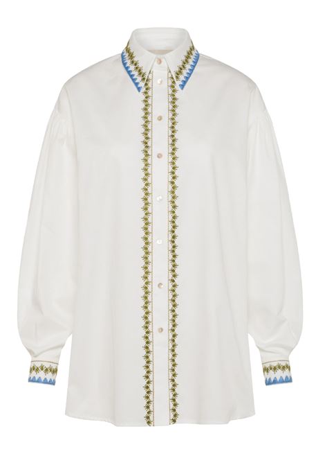 Camicia Pedreira in Filafil di Cotone Ricamato - Bianco MOMONI | Camicie | MOSH0120016