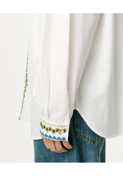Camicia Pedreira in Filafil di Cotone Ricamato - Bianco MOMONI | Camicie | MOSH0120016
