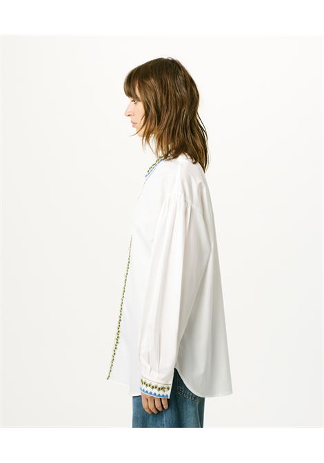 Camicia Pedreira in Filafil di Cotone Ricamato - Bianco MOMONI | Camicie | MOSH0120016
