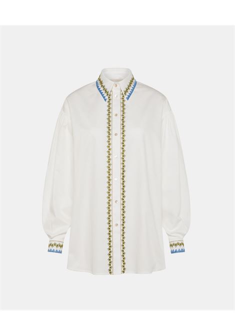 Camicia Pedreira in Filafil di Cotone Ricamato - Bianco MOMONI | Camicie | MOSH0120016