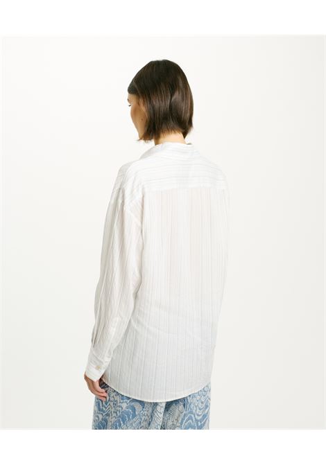 Camicia Titi in Viscosa Seta/Cotone - Panna/Blu MOMONI | Camicie | MOSH0151005