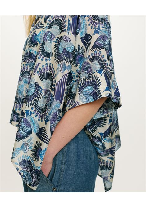 Camicia paha in habutai stampato - multicolor azzurro MOMONI | Camicie | MOSH016MO188054