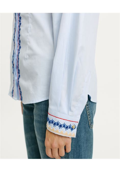 Camicia aba in filafil di cotone ricamato - cielo MOMONI | Camicie | MOSH0210821