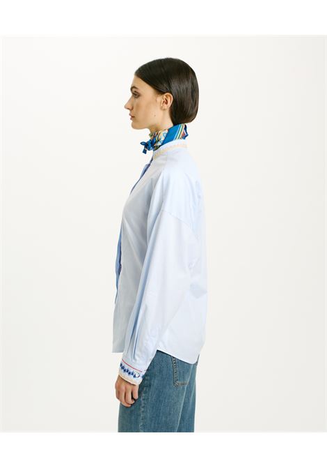 Camicia aba in filafil di cotone ricamato - cielo MOMONI | Camicie | MOSH0210821