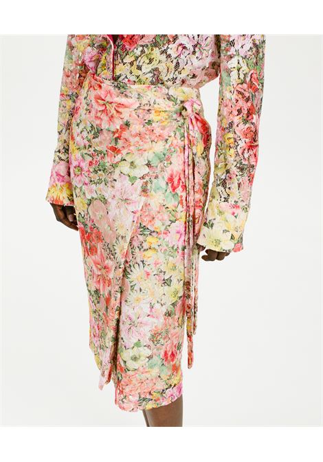 GONNA PAMAS IN PIZZO STAMPATO - MULTICOLOR ROSATO MOMONI | Gonne | MOSK002MO154546