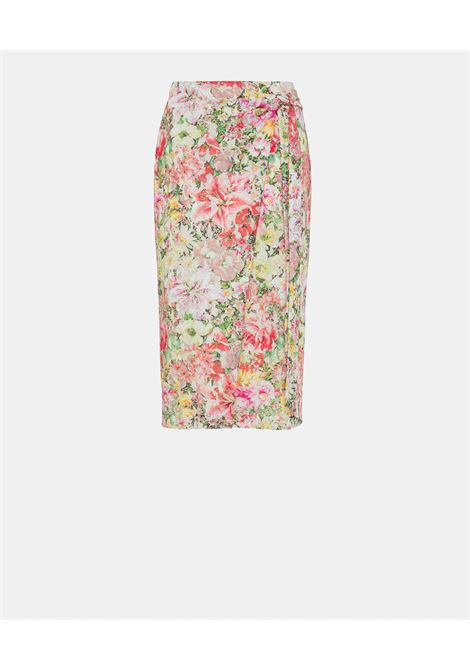 GONNA PAMAS IN PIZZO STAMPATO - MULTICOLOR ROSATO MOMONI | Gonne | MOSK002MO154546