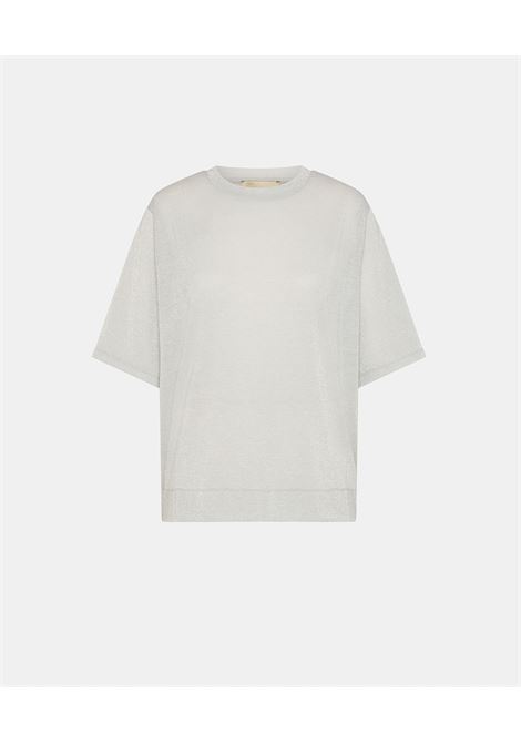 Tshirt iora in jersey lurex unito - platino MOMONI | T-shirt | MOTS0010915