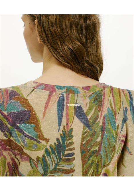 Tshirt enna in jersey lurex stampato - multicolor acqua marina MOMONI | T-shirt | MOTS0027662