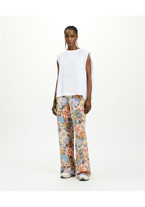 Tshirt sofia in lino tinto filo - bianco MOMONI | T-shirt | MOTS0030016