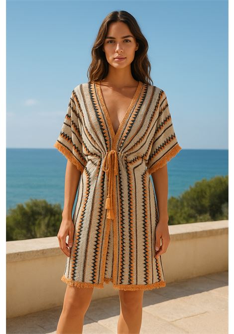 Kimono ecru ricamato con frange  Nekane NKN Nekane | Kimono | MARCELLAECRU