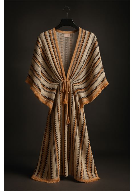 Kimono ecru ricamato con frange  Nekane NKN Nekane | Kimono | MARCELLAECRU
