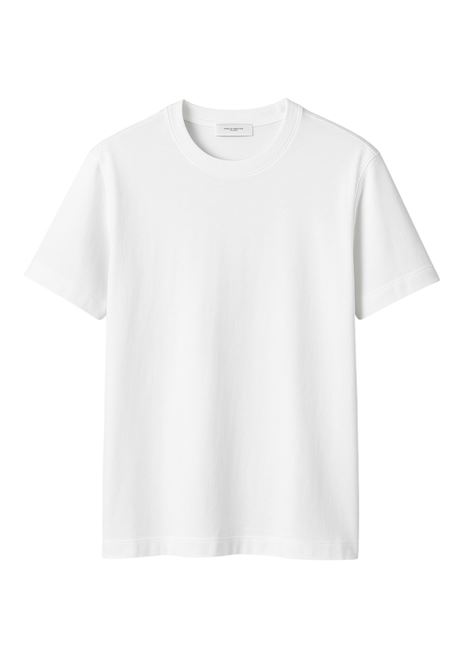 White men's Paolo Pecora T-shirt in pure cotton jersey. Minimal design with no breast pocket, center back seam and tailored details made in Italy. PAOLO PECORA |  | F022 41381101