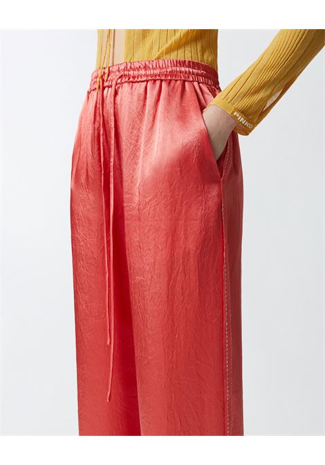Pantaloni palazzo stile pigiama in satin PINKO | Pantaloni | 104595-A2BUN55