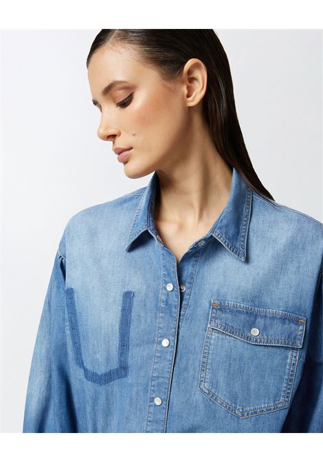 Camicia jeans maniche a tre quarti PINKO | Camicie | 104629-A2DTPJO