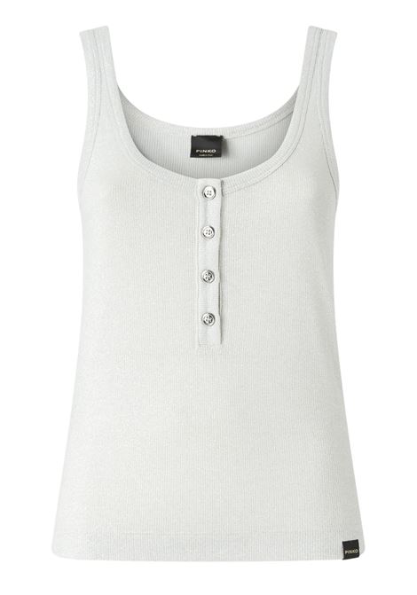 Top a canotta in maglia metallizzata con bottoni PINKO | Canotta | 104649-A2CQI17