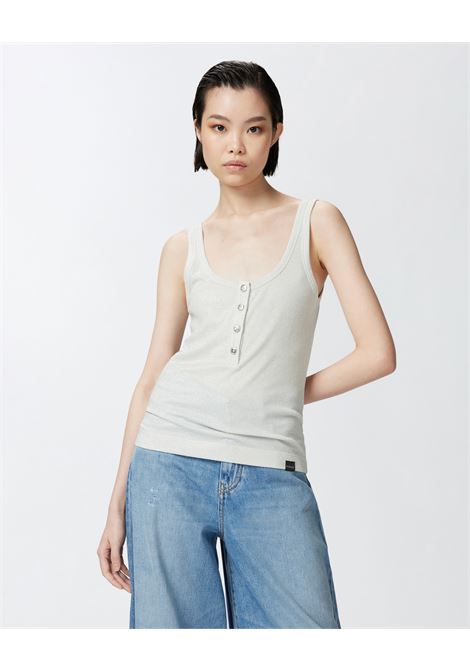 Top a canotta in maglia metallizzata con bottoni PINKO | Canotta | 104649-A2CQI17