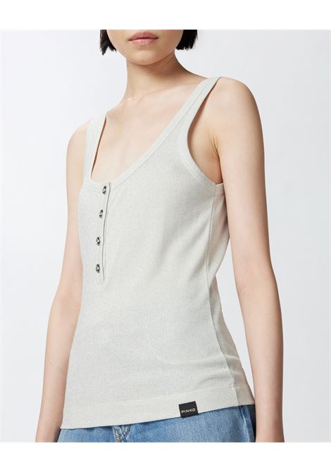 Top a canotta in maglia metallizzata con bottoni PINKO | Canotta | 104649-A2CQI17