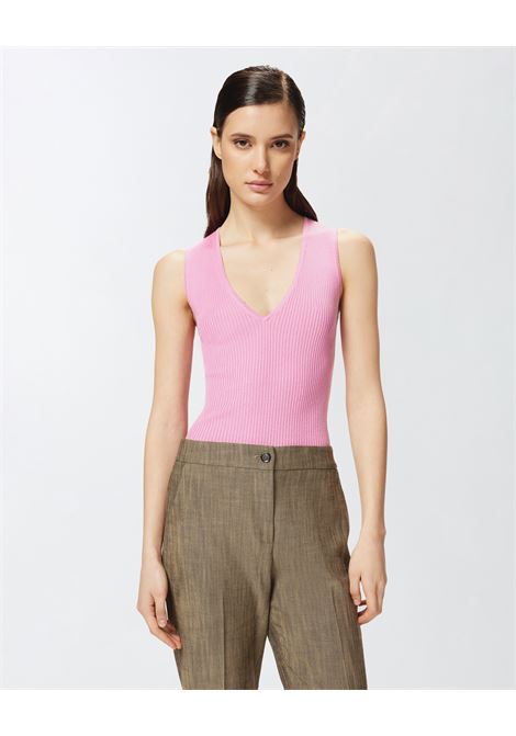 PINKO - Silk blend sleeveless ribbed top PINKO |  | 104808-A1KWO39