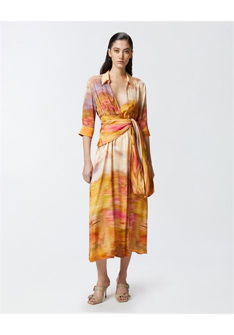 PINKO - Printed satin V-neck dress PINKO |  | 104829-A2G0CN4