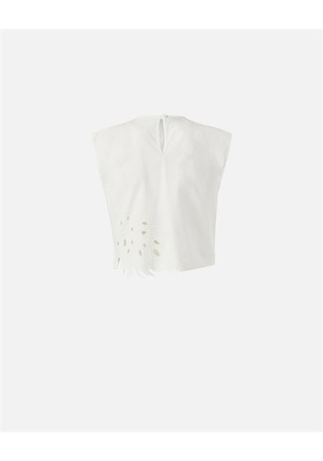 Crop top con ricamo traforato e cristalli PINKO | Top & T-shirt | 104850-A2H0Z05