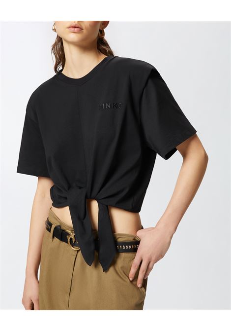 T-shirt corta con nodo davanti PINKO | T-shirt | 105015-A2IDZ99