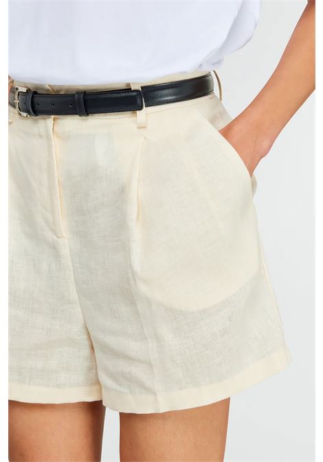 BERMUDA KYLA in 100% lino con fascione e passanti SEMICOUTURE | Bermuda | S5SN25A33-1